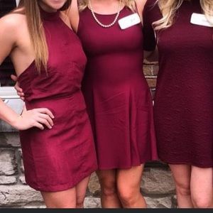 LEFT DRESS Maroon high neck dress size small